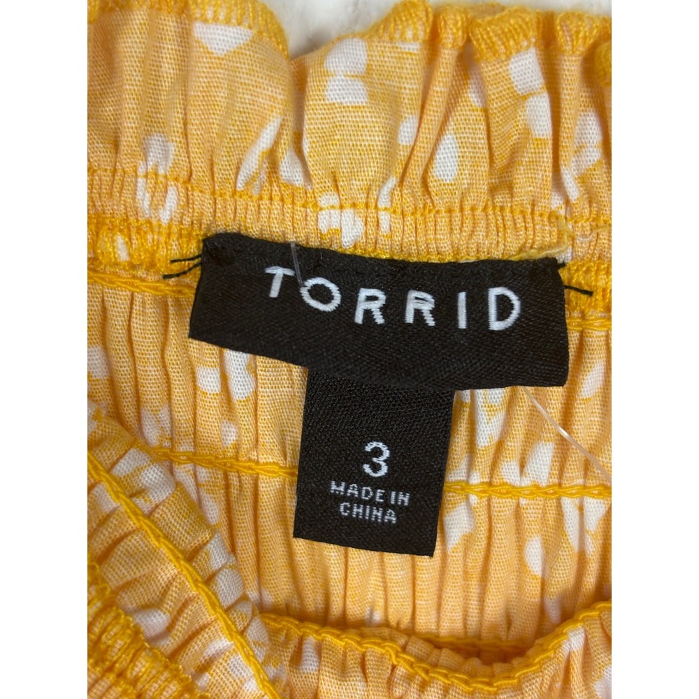 Torrid Yellow Leopard Smocked Tiered Midi Dress Sz 3 Resort Summer Vacation - Picture 8 of 10